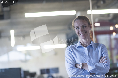 Image of portrait of casual business woman at office