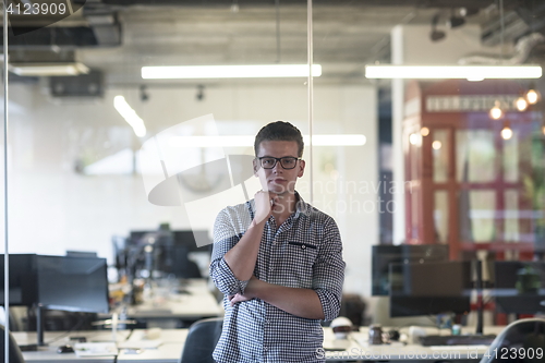 Image of business man at modern  office