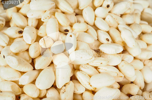 Image of Macro of dry white puffed rice cereal 