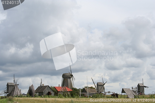Image of Angla windmills in Saaremaa, Estonia