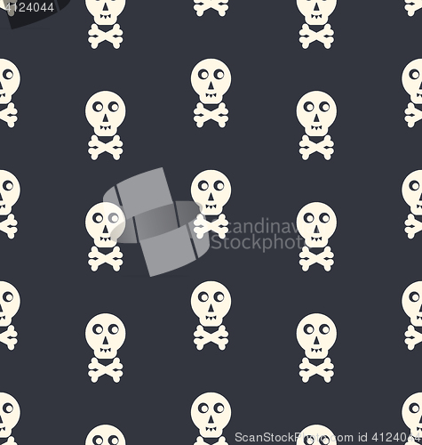 Image of Seamless Pattern Skull White