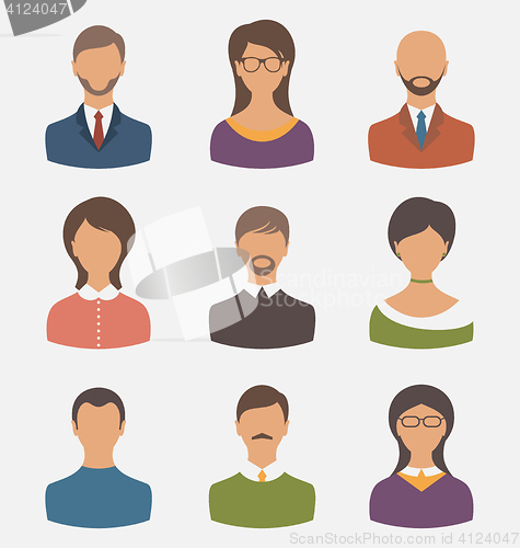 Image of Different human icons isolated on white background