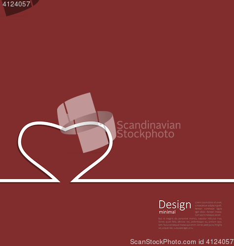 Image of Heart minimal style for design card on Valentines Day