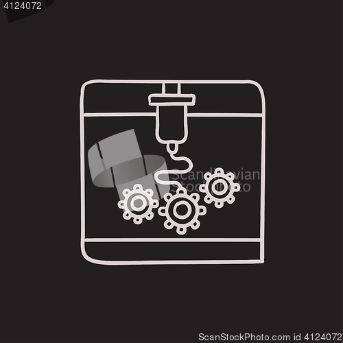 Image of Tree D printing sketch icon.