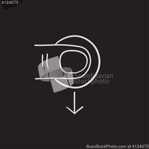 Image of Touch screen gesture sketch icon.