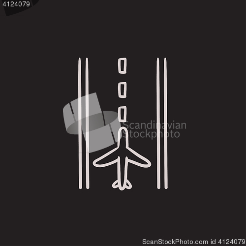 Image of Airport runway sketch icon.