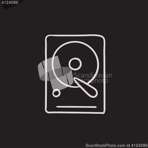 Image of Hard disk sketch icon.