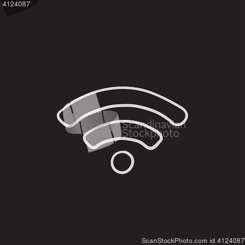 Image of Wifi sign sketch icon.