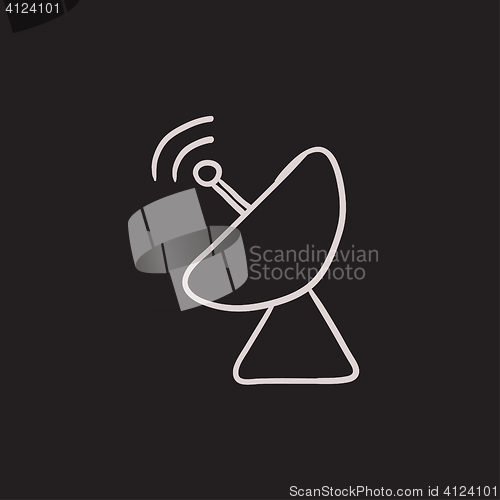 Image of Radar satellite dish sketch icon.