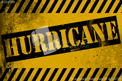 Image of Hurricane sign yellow with stripes