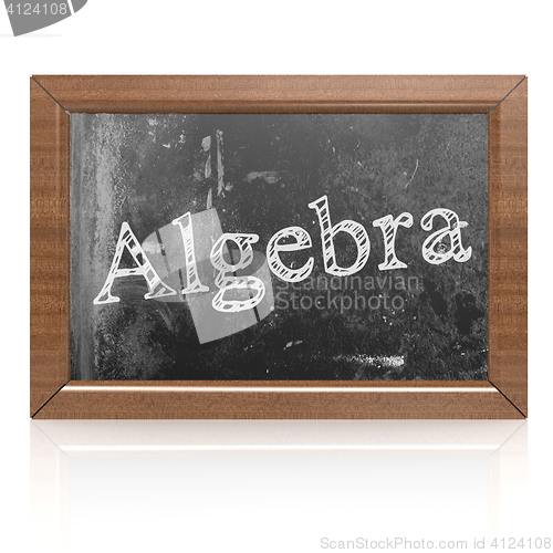 Image of Algebra written on blackboard