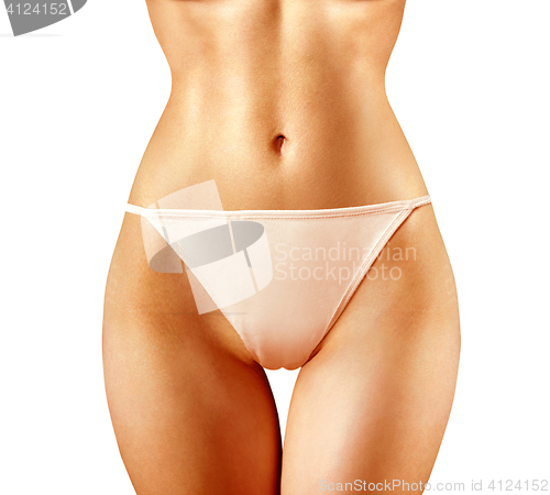 Image of shape of woman in panties on white