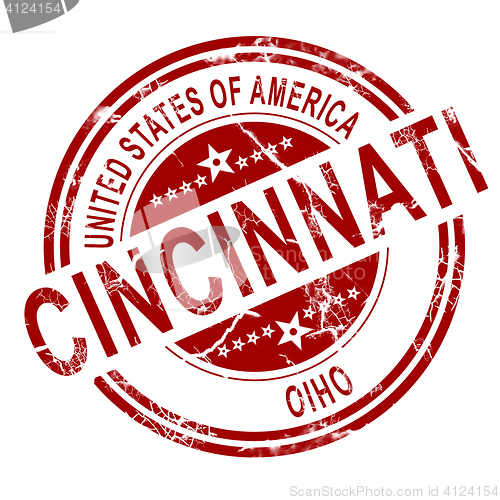 Image of Cincinnati Ohio stamp with white background