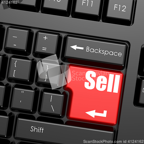 Image of Computer keyboard sell word