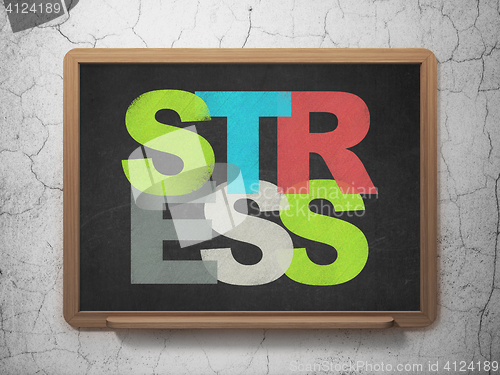 Image of Medicine concept: Stress on School board background