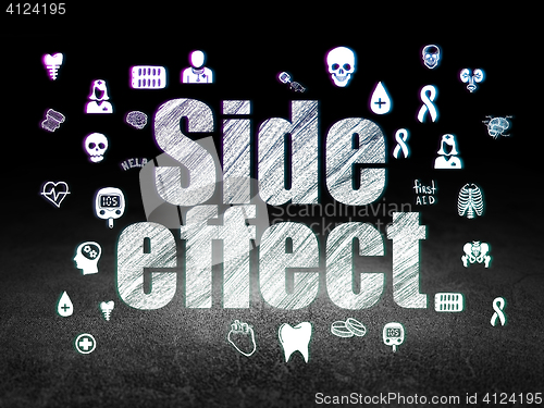 Image of Health concept: Side Effect in grunge dark room