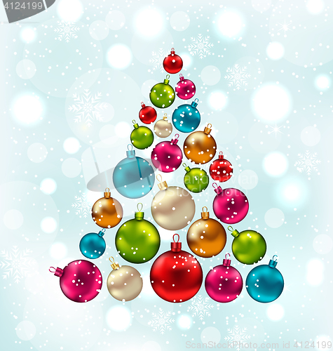 Image of Christmas Abstract Tree Made in Colorful Balls