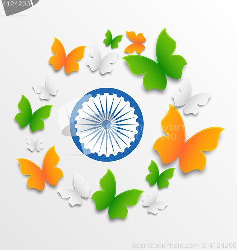 Image of Butterflies in Traditional Tricolor