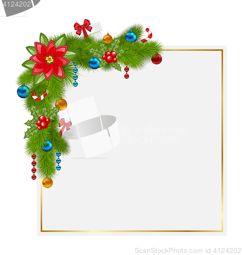 Image of Decorative border from a traditional Christmas elements 