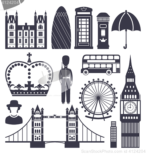 Image of Silhouette Symbols of Great Britain Kingdom