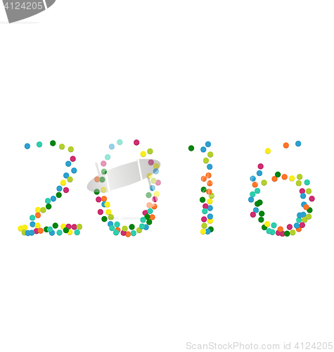 Image of New year 2016 lettering colourful confetti