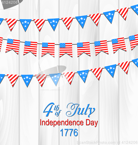Image of Party Wooden Background in Traditional American Colors