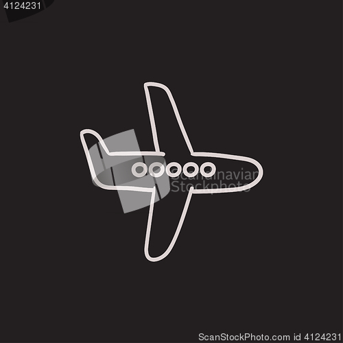 Image of Flying airplane sketch icon.