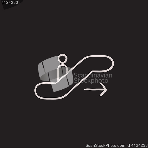 Image of Gangway of plane sketch icon.