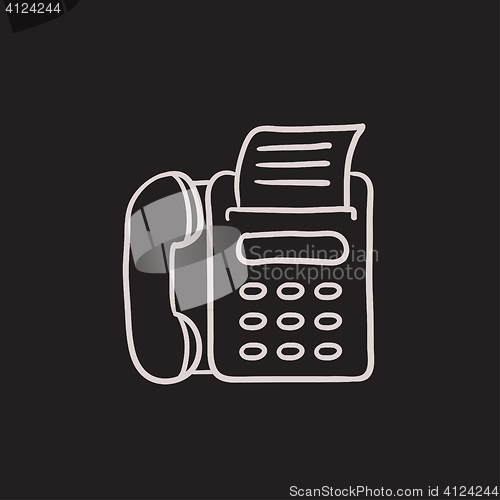 Image of Fax machine sketch icon.