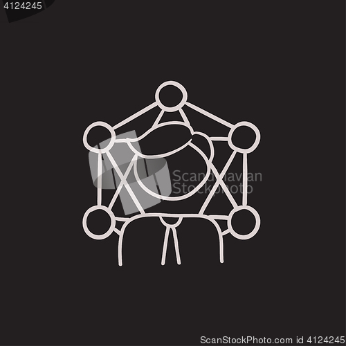 Image of Online business sketch icon.