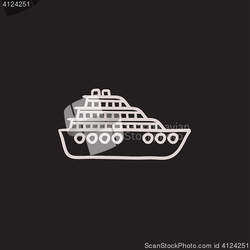 Image of Cruise ship sketch icon.