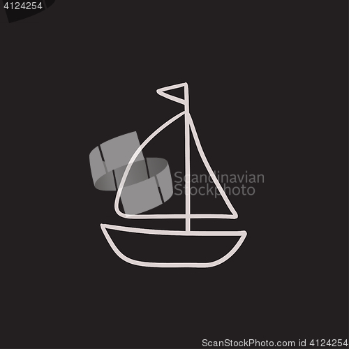 Image of Sailboat sketch icon.