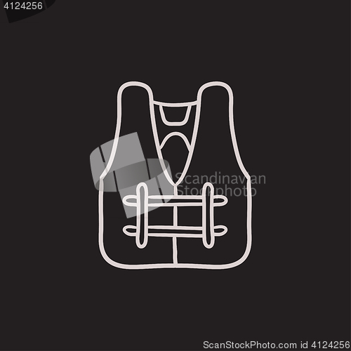 Image of Life vest sketch icon.