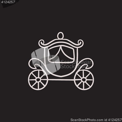 Image of Wedding carriage sketch icon.