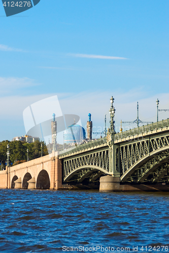 Image of Troitsky bridge and Mosque in St. Petersburg