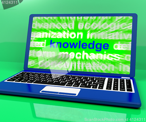 Image of Knowledge Word On Laptop Showing Wisdom And Learning