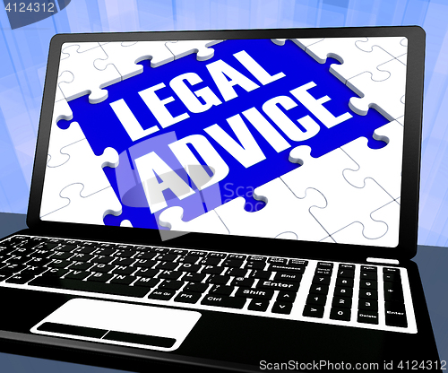 Image of Legal Advice On Laptop Showing Legal Assistance