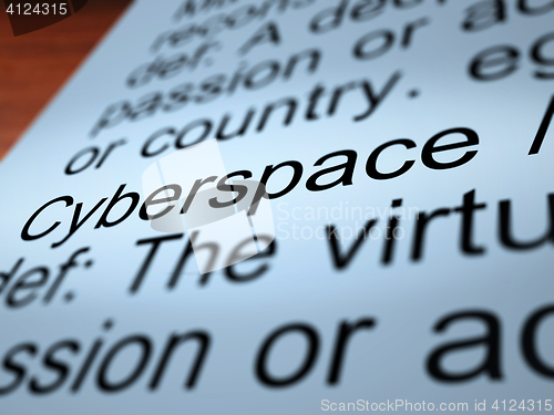 Image of Cyberspace Definition Closeup Showing Online Networks