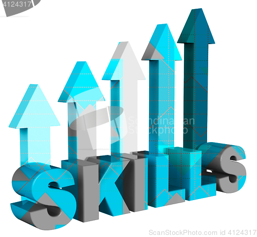 Image of Skills Arrows Means Expertise Pointing And Abilities 3d Renderin