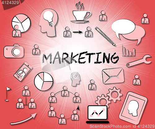 Image of Marketing Icons Shows Symbols Selling And Promotion