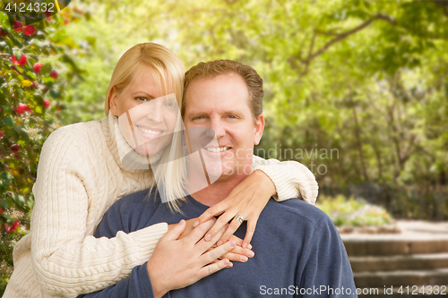Image of Happy Attractive Caucasian Couple in the Park