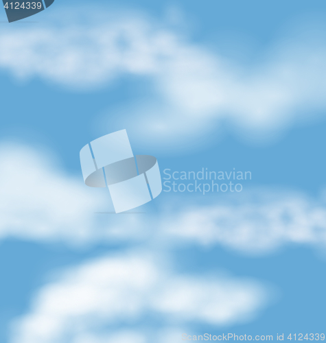 Image of Landscape atmosphere fluffy white clouds blue sky nature backgro