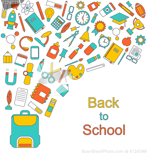 Image of Background for Back to School, Education Simple Colorful Objects