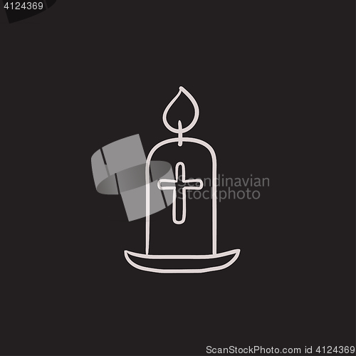 Image of Easter candle sketch icon.