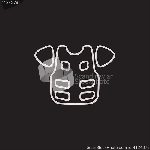 Image of Motorcycle suit sketch icon.