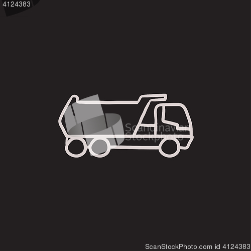 Image of Dump truck sketch icon.