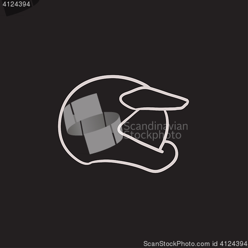 Image of Motorcycle helmet sketch icon.