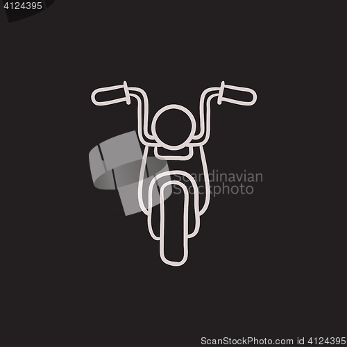 Image of Motorcycle sketch icon.