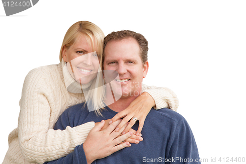 Image of Happy Attractive Caucasian Couple on White