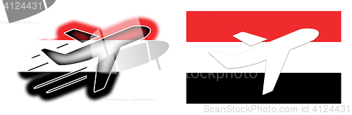 Image of Nation flag - Airplane isolated - Yemen